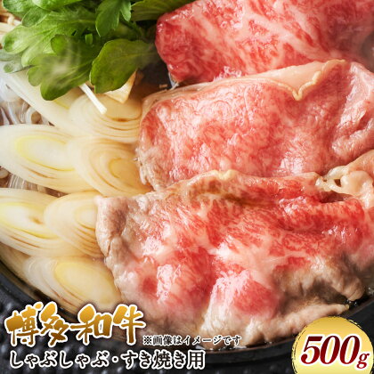 博多和牛 しゃぶしゃぶ すき焼き用 500g 福岡県産 九州産 国産 黒毛和牛 牛肉 和牛 お肉 お取り寄せ グルメ 冷凍 福岡県 大刀洗町 送料無料