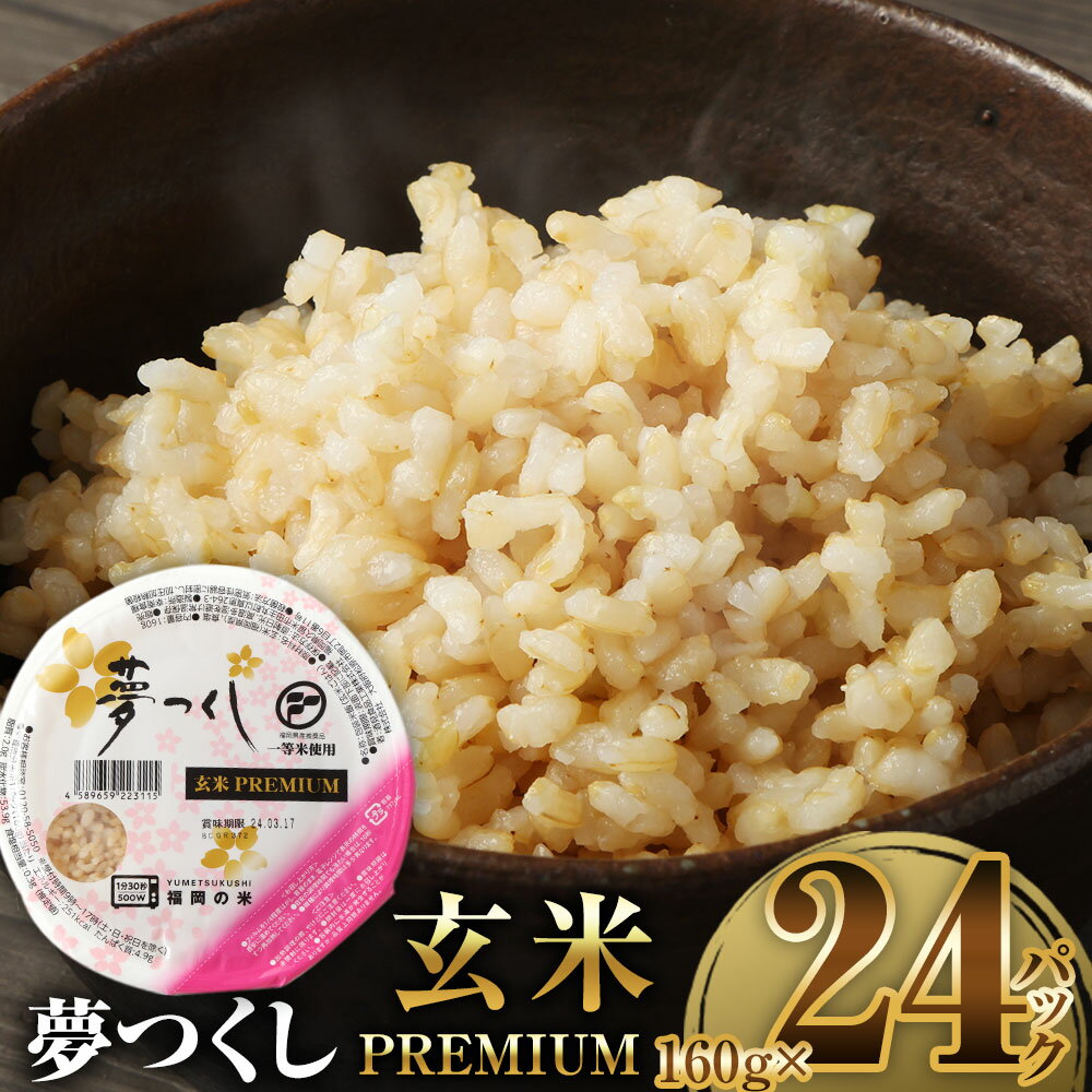 夢つくし 玄米 PREMIUMパック 160g×24パック 合計3.84kg 米 お米 玄米 パックごはん ご飯パック 国産 九州 福岡県 大刀洗町 送料無料