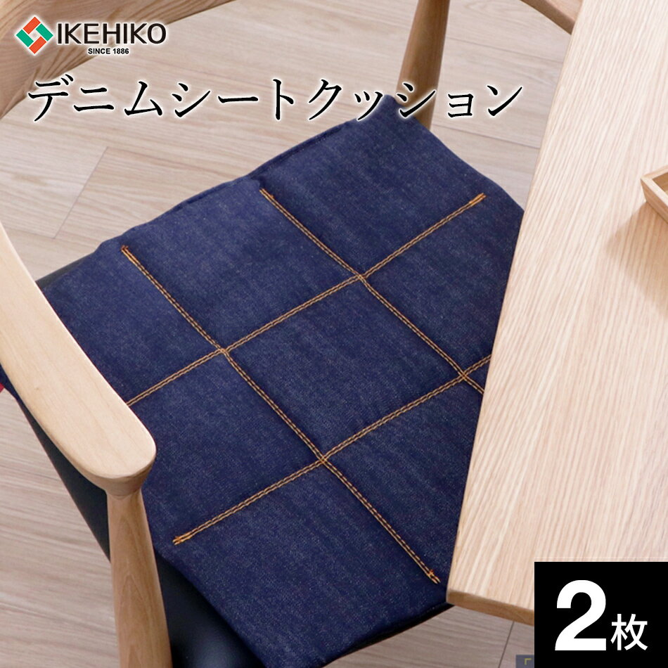 クッション 椅子 デニムシートクッション 2枚組 約43×43cm (デニム素材 綿100%) 国産デニム おしゃれ おすすめ 福岡県 大木町 株式会社イケヒコ・コーポレーション