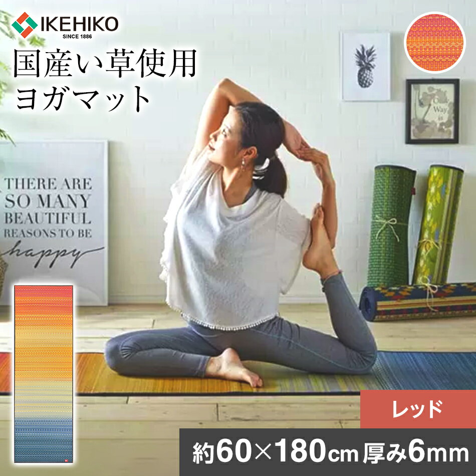 20位! 口コミ数「0件」評価「0」 国産い草 ヨガマット 畳ヨガJAPAN ジョイ クッション性 60×180cm ずれにくい PVC4mm レッド ヨガ マット インテリア･･･ 