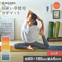 【ふるさと納税】 国産い草 ヨガマット 畳ヨガJAPAN ジョイ クッション性 60×180cm ずれにくい PVC4mm レッド ヨガ マット インテリアマッ...