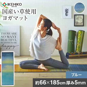 【ふるさと納税】 国産い草 ヨガマット 軽量 畳ヨガECO skysea 約66×185cm 5mm ブルー 青 TPE 熱可塑性エラストマー ヨガ マット 持ち運び 湿度調節 国産 い草 弾力 耐久 運動 ケース おすすめ 福岡県 大木町 株式会社イケヒコ・コーポレーション AA065