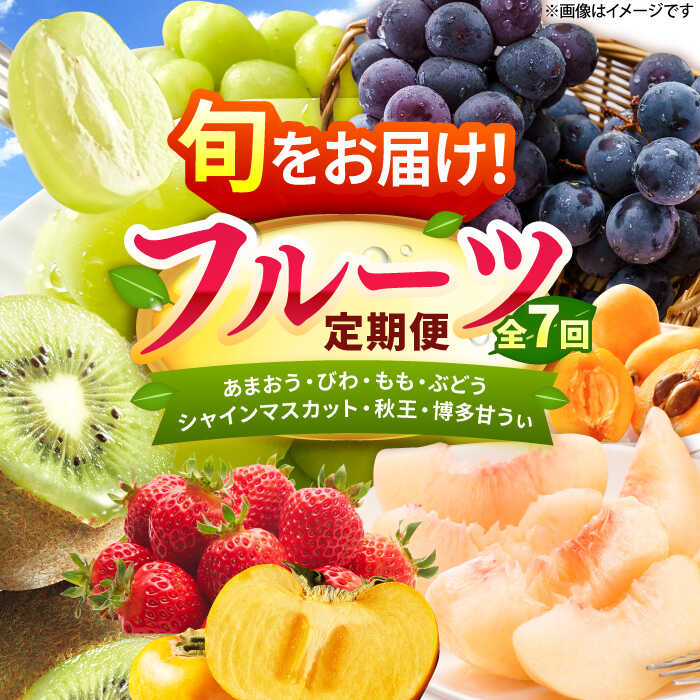 [7回定期便]フルーツ定期便(あまおう/びわ/桃/ぶどう/シャインマスカット/柿/キウイ) 広川町 / JAふくおか八女農産物直売所どろや[AFAB093]