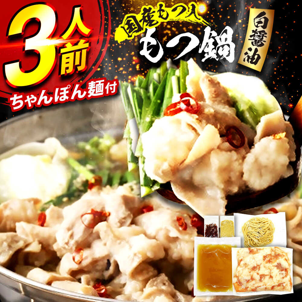 国産もつ入りミックスもつ鍋(白醤油)3人前セット 広川町 / 株式会社POWER EAST CONNECTION[AFAZ048]