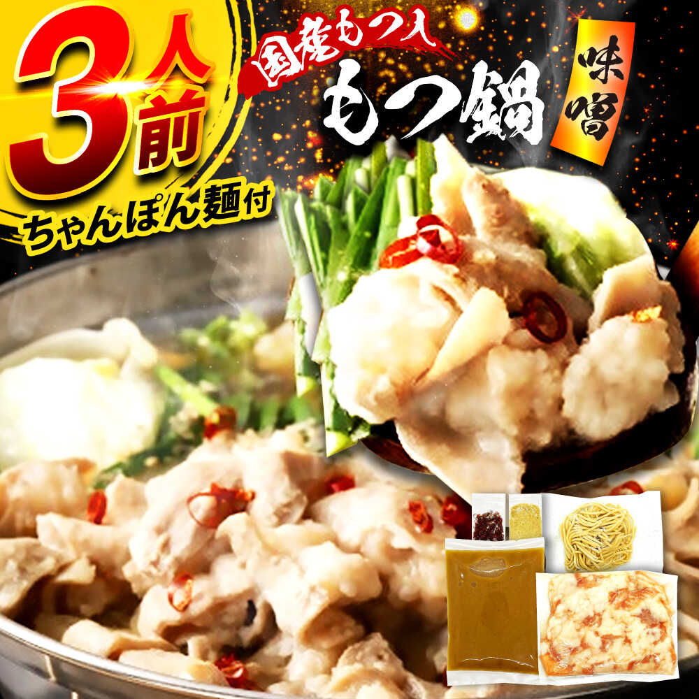 国産もつ入りミックスもつ鍋(味噌)3人前セット 広川町 / 株式会社POWER EAST CONNECTION[AFAZ051]