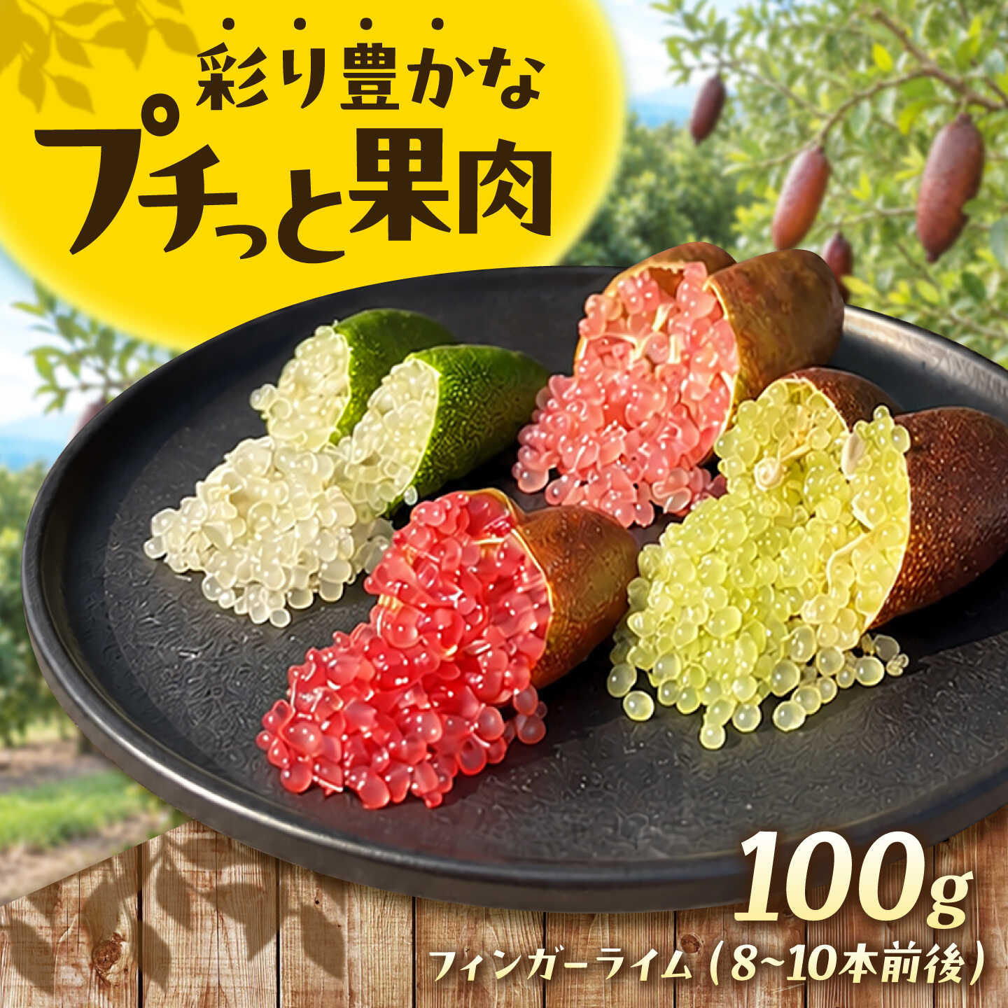 【9月上旬より順次発送】フィンガーライム 100g 広川町 / 古賀萬壽果園[AFBK005]