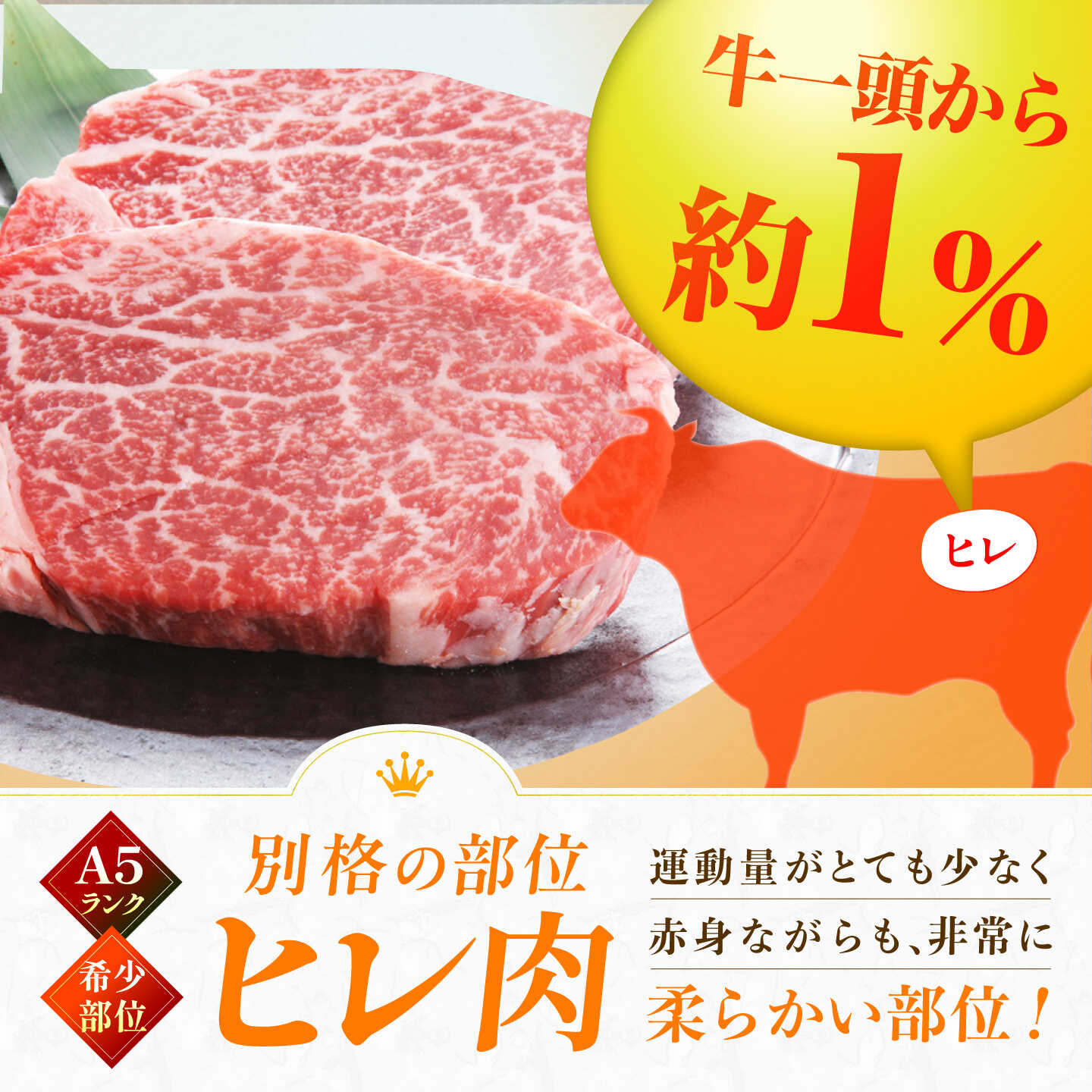 【ふるさと納税】【12回定期便】博多和牛 A5ランク ヒレステーキ 200g×1枚 ギフトセット 広川町 / KRAZY×MEAT[AFCH022] f405442-hirokawa-10001389 福岡県広川町 サンプル画像3