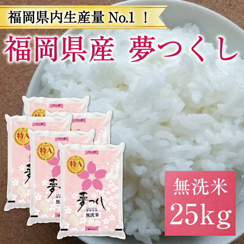 【ふるさと納税】福岡県産 夢つくし 無洗米 25kg(5kg×5) [a0195] 株式会社 藤食糧 【返礼品】添田町 ふるさと納税