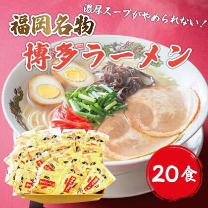 九州 福岡名物 博多ラーメン 20食セット(とんこつ味)本格派こだわり半生めん [a0229] 株式会社マル五 ※配送不可：離島【返礼品】添田町 ふるさと納税