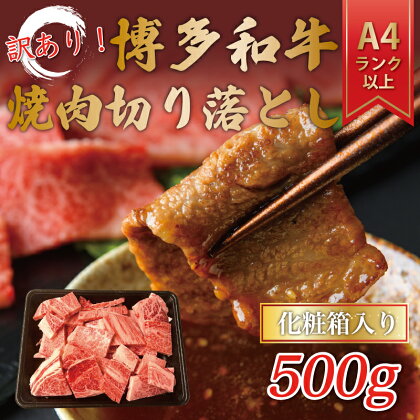 訳あり！【A4～A5】博多和牛焼肉切り落とし(肩ロース・バラ) 500g [a0460] 株式会社Meat Plus ※配送不可：離島【返礼品】添田町 ふるさと納税