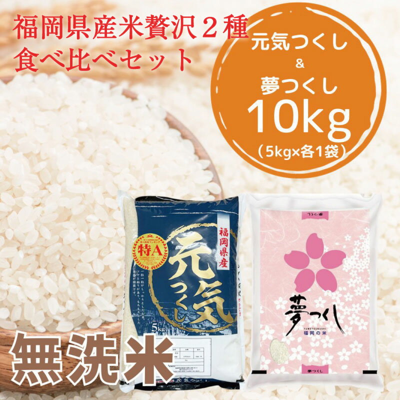 【ふるさと納税】令和5年産 福岡県産 米 食べ比べ＜無洗米＞セット「夢つくし」と「元気つくし」2種類 計10kg入り [a0471] 株式会社 ゼロプラス 【返礼品】添田町 ふるさと納税