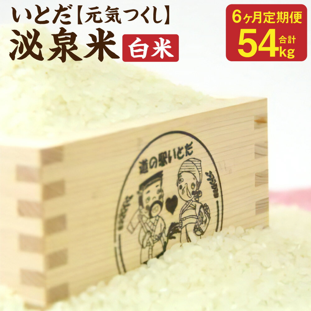 【ふるさと納税】【6ヵ月 定期便】 いとだ泌泉米 白米 9kg (4.5kg×2袋) 総合計54kg 6回 元気つくし ご飯 お米 毎月お届け 九州産 福岡県 ...
