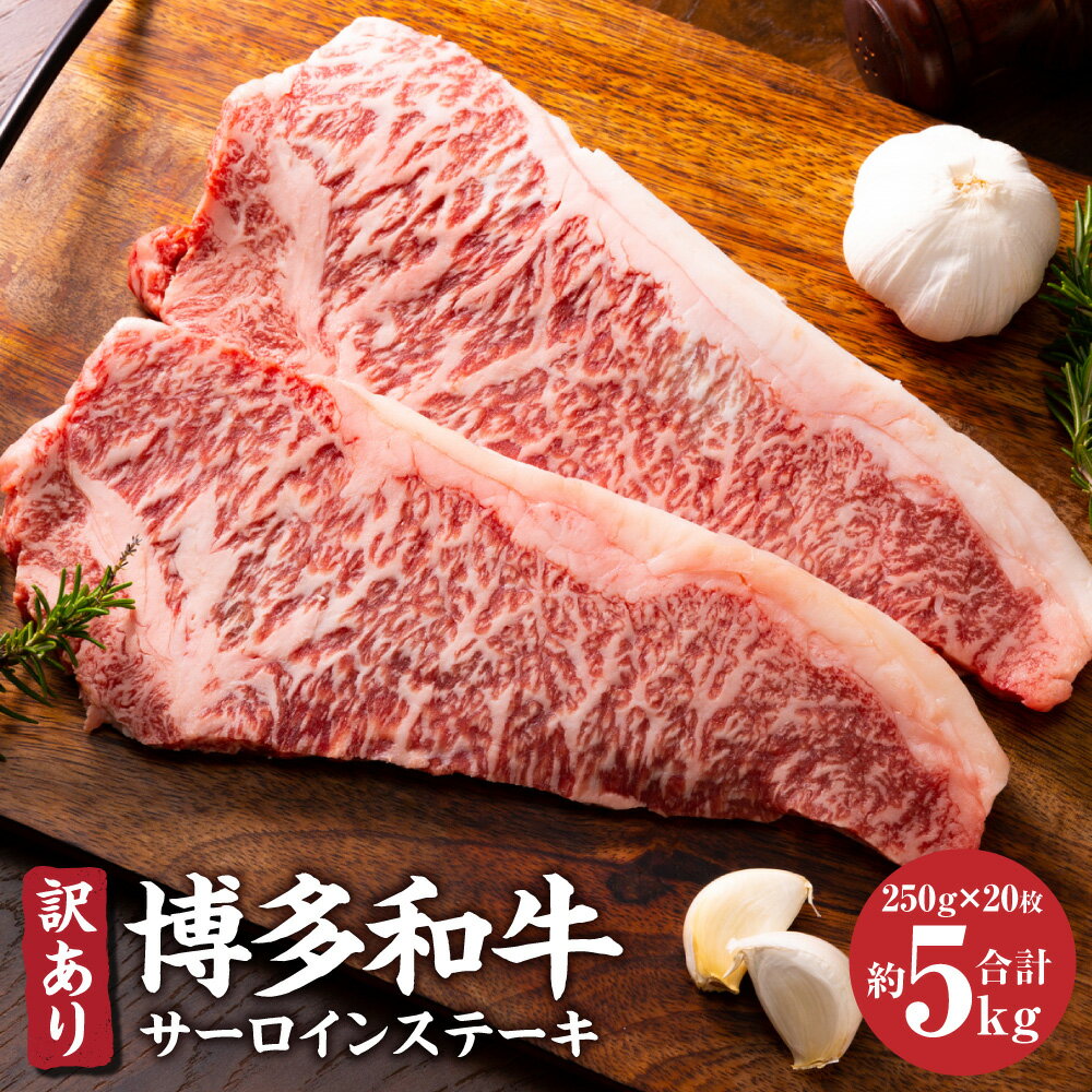 【ふるさと納税】訳あり! 博多和牛 サーロイン ステーキ セット 250g×2枚入り×10パック 合計約5kg 20枚 黒毛和牛 和牛 牛肉 福岡県 送料無料