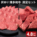 【ふるさと納税】【訳あり】博多和牛 満足セット 計4.8kg 博多和牛ヒレサイコロステーキ(600g×4パック) 博多和牛ヒレ焼肉(600g×4パック) 牛肉 ...