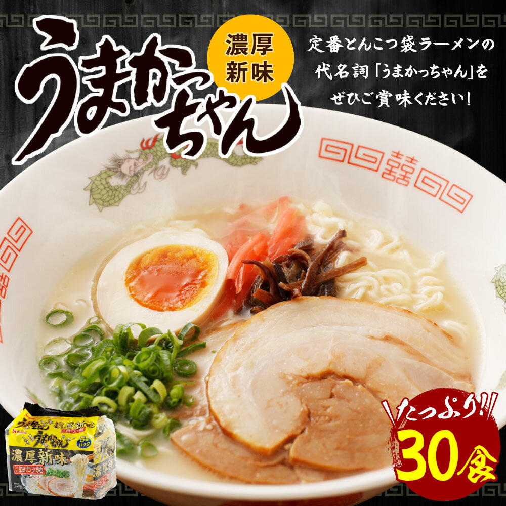 【ふるさと納税】うまかっちゃん 濃厚新味 5袋×6パック 30食 インスタント ラーメン 豚骨 とんこつ 濃厚 拉麺 袋拉麺 九州 福岡県 送料無料