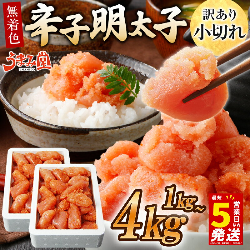 【ふるさと納税】＼5営業日以内発送／＼年内発送可／選べる容量 小切れ 切れ子 明太子 1kg~4kg (1kg×1箱~4箱) めんたいこ 明太子 辛子明太子 からしめんたいこ menntaiko mentaiko 明太 卵 海鮮 魚介類 魚介 海産物 切れ子 特上切 博多名物 福岡県 川崎