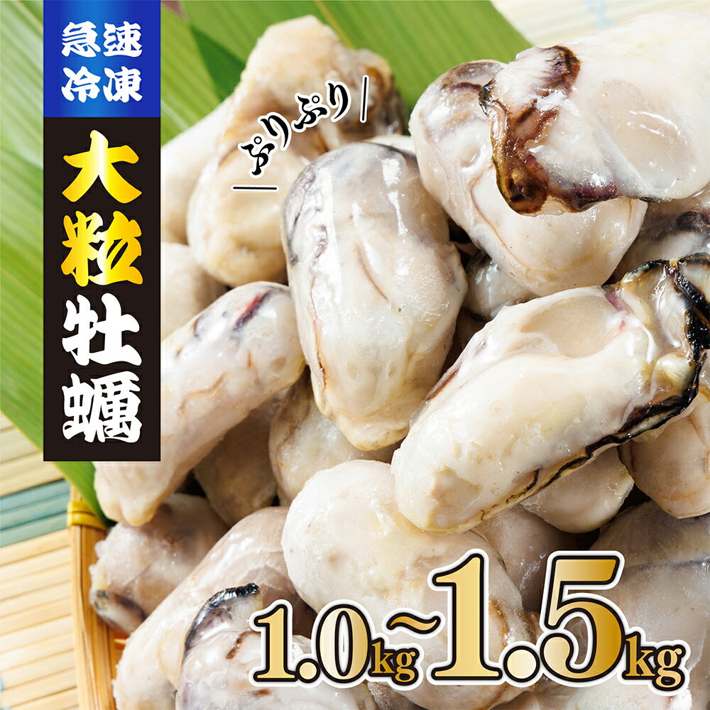 魚介類・水産加工品(貝類)人気ランク38位　口コミ数「90件」評価「4.6」「【ふるさと納税】 美味しさを瞬間冷凍! 大粒濃厚牡蠣 1kg (2パック) / 1.5kg (3パック) L～LLの大粒をバラ凍結！ ふるさと納税 牡蠣 ふるさと納税 かき 冬 の 鍋 にオススメ 国産 大容量 冷凍牡蠣 ふるさと 人気 ランキング 福岡県 川崎町」