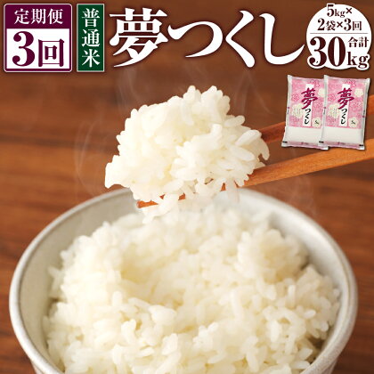 【3回定期便】普通米 夢つくし 5kg×2袋×3回 合計30kg 米 お米 白米 精米 ごはん ご飯 単一原料米 国産 九州産 福岡県産 3ヶ月 3ヶ月お届け 3ヶ月定期便 定期便 送料無料