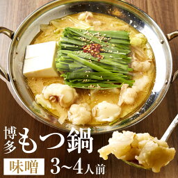 【ふるさと納税】名物の味噌のもつ鍋 3～4人前 セット 和牛もつ450g スープ900g 半生ちゃんぽん2袋 もつ鍋 モツ鍋 ホルモン鍋 ちゃんぽん麺付き チャンポン麺 もつ モツ 牛もつ 牛モツ 和牛 味噌味 味噌 みそ ミソ 鍋 送料無料