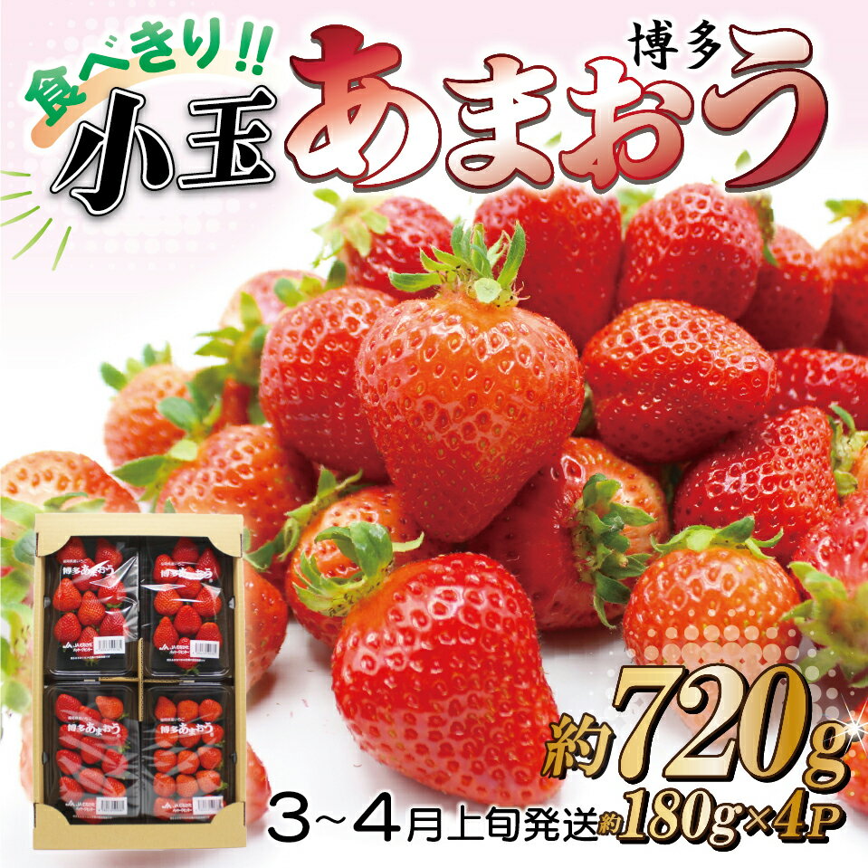 【ふるさと納税】 JA むなかた 直送！食べきり サイズ「博多 あまおう」約180 g × 4 パック 送料無料 いちご イチゴ 苺 フルーツ 福岡 赤村 2L11