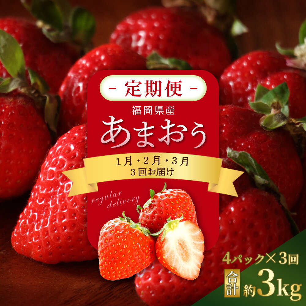【先行予約／2027年出荷】福岡県産「あまおう」定期便3回お届け (1月・2月・3月) 2J2