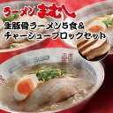  お店の味そのまま!!まむし 生・豚骨ラーメン5食＆チャーシューブロックセット P51-04