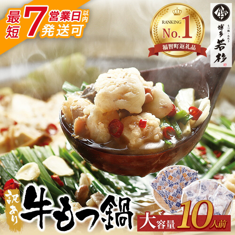 【ふるさと納税】 ホルモン計1kg 返礼品限定の大容量!博多若杉 【訳あり】牛もつ鍋セット(2人前×5) 10人前 ランキング 本場 国産牛 モツ鍋 小分け 冷凍 送料無料 最短発送 福岡県 U61-01-01(クラウドファンディング対象)