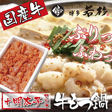 【ふるさと納税】F61-04 博多若杉 牛もつ鍋(2〜3人前)&明太子セット