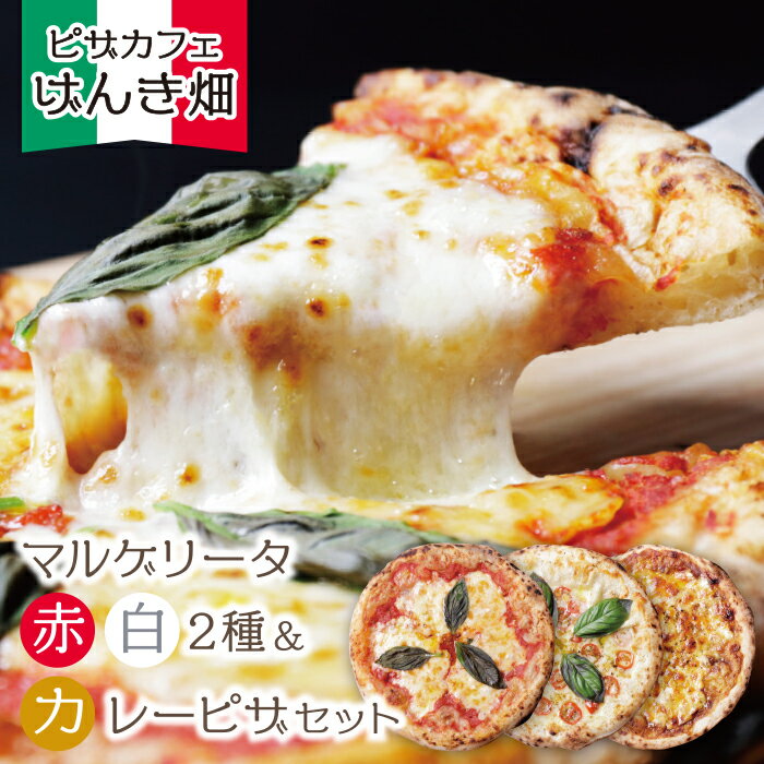 げんき畑 ピザ 3枚セット[(赤・白)&カレーピザ] ピッツァ 専門店 パーティー 冷凍 送料無料 P24-19