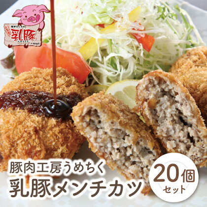 乳豚 メンチカツ20個 豚 カツ 加工品 ブランド肉 セット ギフト 国産 送料無料 P04-09