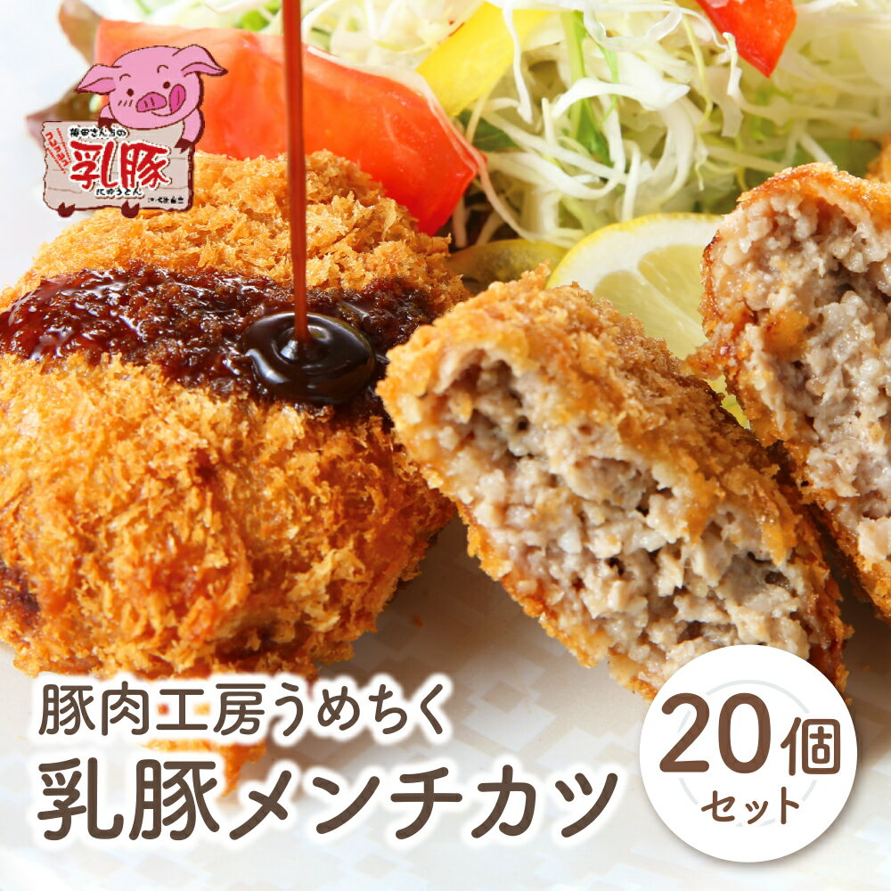 【ふるさと納税】 レビューキャンペーン 乳豚 メンチカツ20個 豚肉工房 うめちく 豚 カツ 加工品 ブランド肉 セット ギフト 国産 送料無料 《福智町チャン...