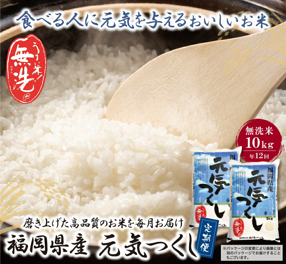 2位! 口コミ数「1件」評価「5」無洗米 福岡県産・元気つくし10kg定期便(毎月・年12回) P17-86