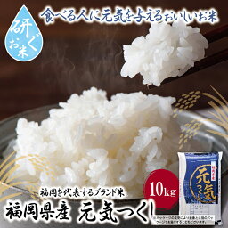 【ふるさと納税】福岡の人気銘柄!!研ぐお米 福岡県産・元気つくし10kg 元気つくし お米 白米 送料無料 P17-26