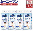 【ふるさと納税】【3ヶ月連続定期便】 ムーニーマン 女の子用 ビッグサイズ 38枚×4袋×3回 合計456枚 子供用 ユニ・チャーム 紙オムツ ハイウエスト パ...