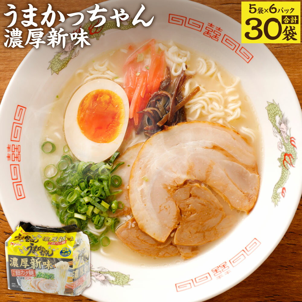 うまかっちゃん 濃厚新味 30食 5袋×6パック とんこつ 豚骨 ラーメン 拉麺 インスタント 袋麺 九州 福岡県 送料無料