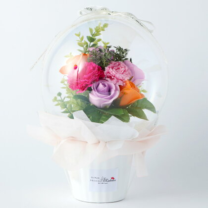 Flower balloon フラワーバルーン ソープフラワー5本 置き型タイプ 1点 25cm×25cm×50cm 造花 バルーン 選べるカラー 贈り物 ご家庭用 インテリア 福岡県 苅田町 送料無料