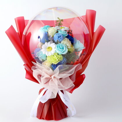 Flower balloon(フラワーバルーン) ソープフラワー10本 1点 30cm×45cm×60cm 造花 バルーン 選べるカラー 贈り物 ご家庭用 インテリア 福岡県 苅田町 送料無料 花束型タイプ 送料無料