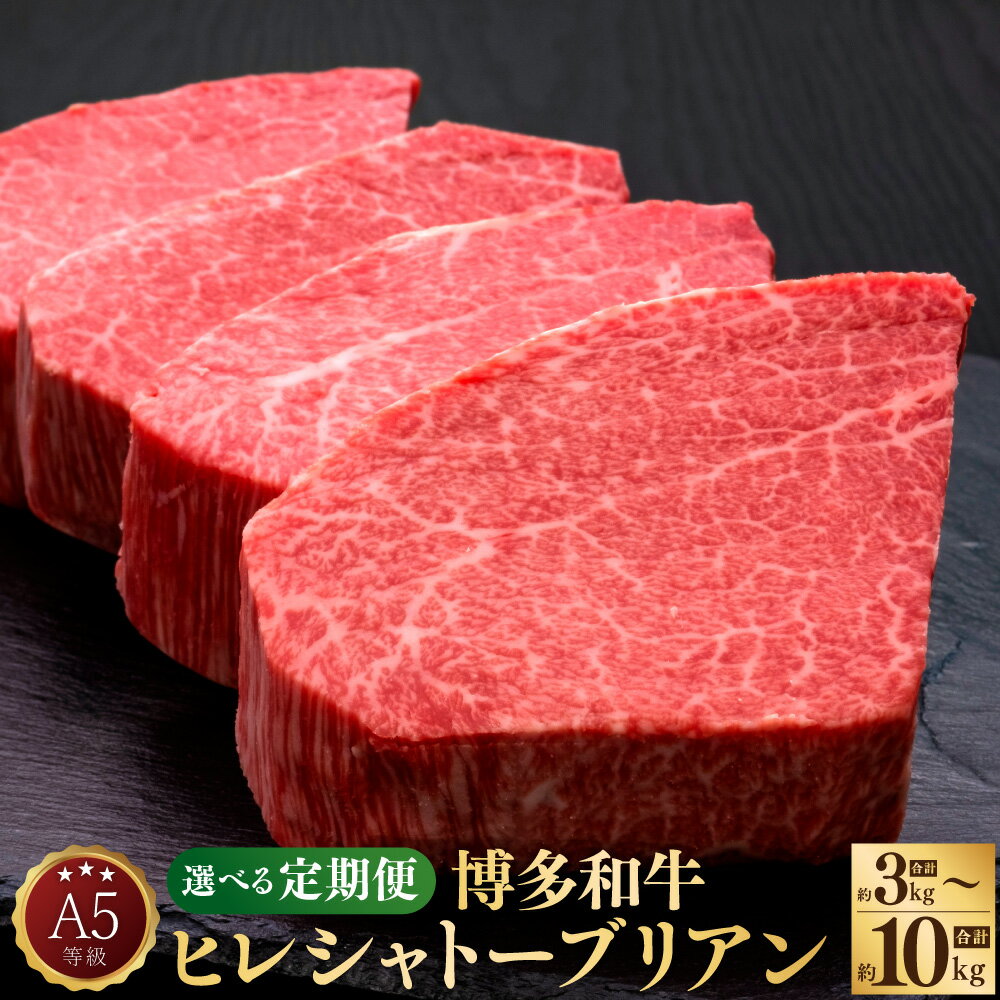 [選べる定期便] A5等級 博多和牛 ヒレ シャトー ブリアン ダイヤモンド カット 牛肉 和牛 肉 牛 フィレ ステーキ 1回(約200g×5枚) 定期便 3ヶ月 10ヶ月 隔月6回 冷凍 福岡県 送料無料