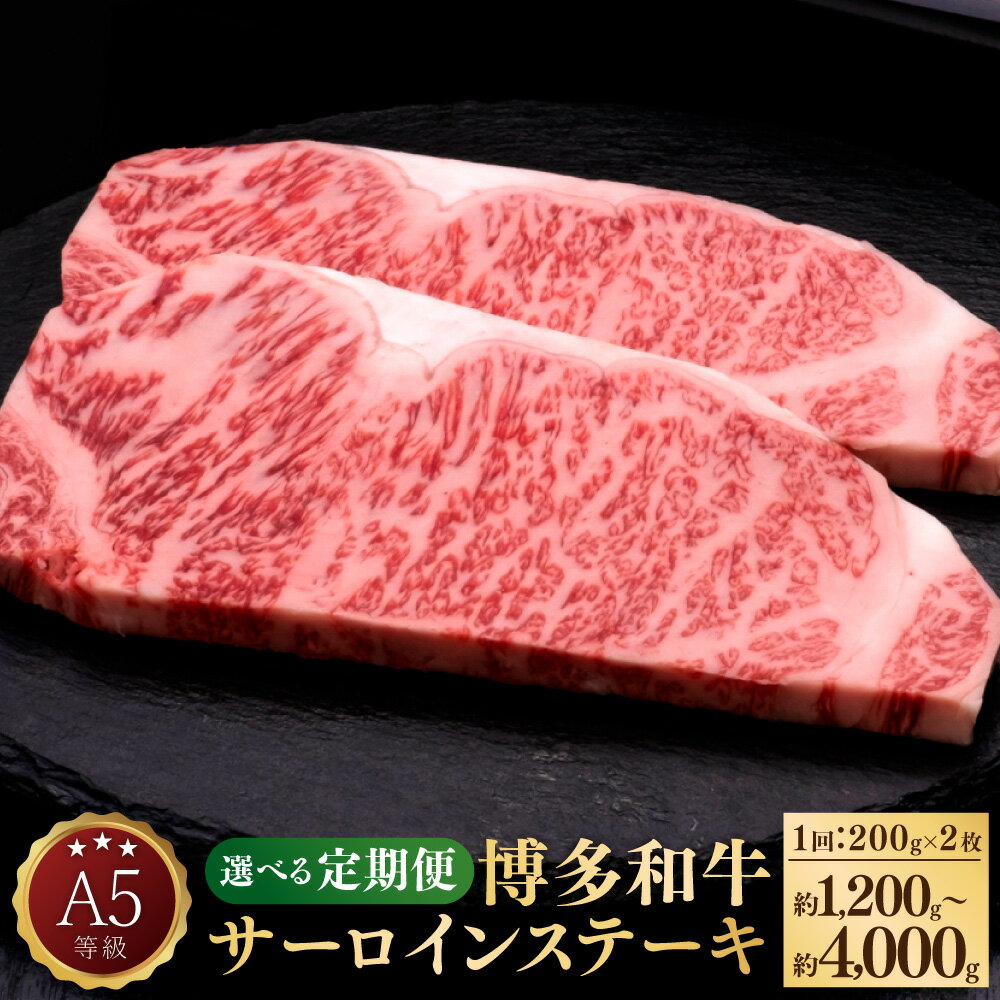 [選べる定期便]A5等級 博多和牛 サーロインステーキ 和牛 牛肉 肉 お肉 国産牛 国産牛肉 サーロイン ステーキ ステーキ肉 赤身 霜降り 1回約200g×2枚 定期便 3ヶ月 5ヶ月 10ヶ月 隔月6回 冷凍 博多 福岡県 苅田町 送料無料