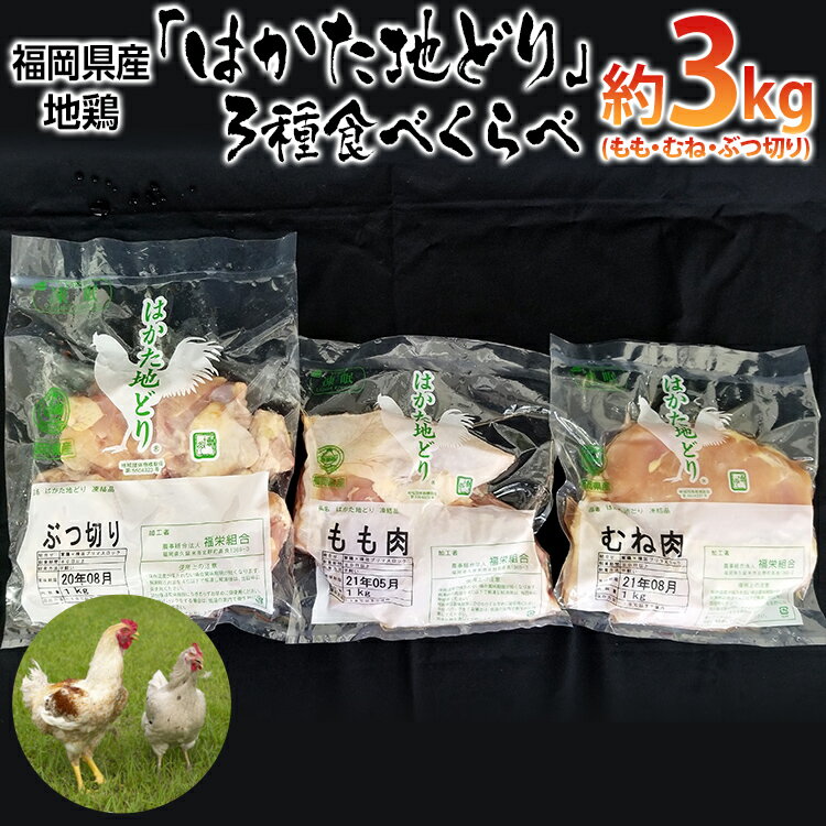 【ふるさと納税】はかた地どり 3種食べくらべ約3kgセット(