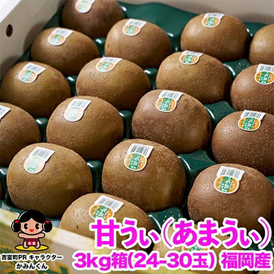 【ふるさと納税】福岡限定!ブランドキウイ「甘うぃ(あまうぃ)」約3kg箱(24-30玉)(吉富町)【配送不可地域：離島】【12…