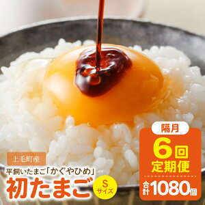 【ふるさと納税】【定期便】 6回 隔月 放し飼い たまご sサイズ 180個 計 1080個 生卵 鶏卵 かぐやひめ 初たまご ブランド卵 平飼い こだわり 卵かけご飯 ご飯 おかず コク 食品 国産 福岡県 上毛町 お取り寄せ お取り寄せグルメ ごはんのおとも 送料無料