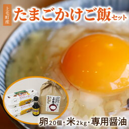 【ふるさと納税】平飼いたまご 新鮮 卵かけご飯 セット ( 卵 20個 お米 2kg 専用醤油 150ml ) かぐやひめ ブランド卵 醤油 米 白米 精米 食品 おすすめ お取り寄せ お取り寄せグルメ 送料無料