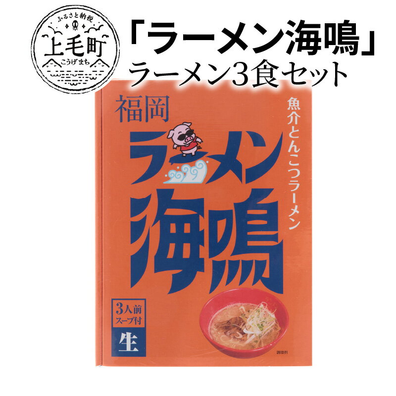 ラーメン ご当地ラーメン 海鳴 3食 セット 魚介豚骨スープ 細麺 福岡行列店 麺 究極の一杯 インスタントラーメン 時短料理 簡単 九州 福岡県 上毛町 お取り寄せ お取り寄せグルメ 食品 送料無料