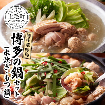 【ふるさと納税】水炊き もつ鍋 セット 博多華味鳥 博多の鍋 牛もつ 鶏肉 鶏ハラミ つくね 切り身 ちゃんぽん麺 料亭の味 ぽん酢 国産 お取り寄せ グルメ 福岡 九州 博多 送料無料 KTZ0604