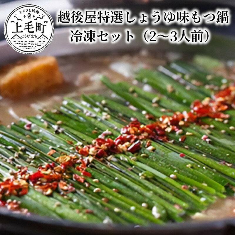 【ふるさと納税】もつ鍋 セット しょうゆ味 2～3人前 越後屋 特選 冷凍 牛もつ チャンポン麵 お取り寄せ お取り寄せグルメ 食品 送料無料 ご当地グルメ 地元めし 福岡 名物 お土産 簡単調理 鮮度を落とさず新鮮なままお届け KE0104のサムネイル