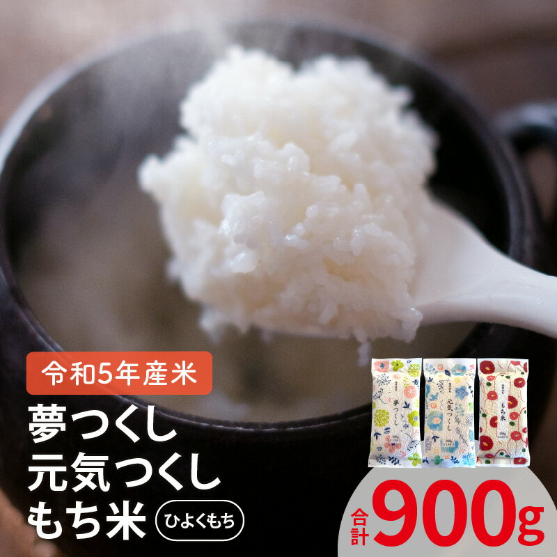 令和5年産 新米 お米 夢つくし 元気つくし もち米 ひよくもち 300g 2合分 各1袋 セット 米 上毛町産 厳選 白米 個包装 真空パック 便利 安心安全 ポスト投函 ユーアスファーム お取り寄せ 福岡県 上毛町 送料無料