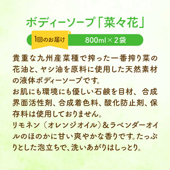 【ふるさと納税】【全12回定期便】菜の花 ボディーソープ 「菜々花」 詰替用 2袋《築上町》【農事組合法人　湊営農組合】143000円 [ABAQ036]