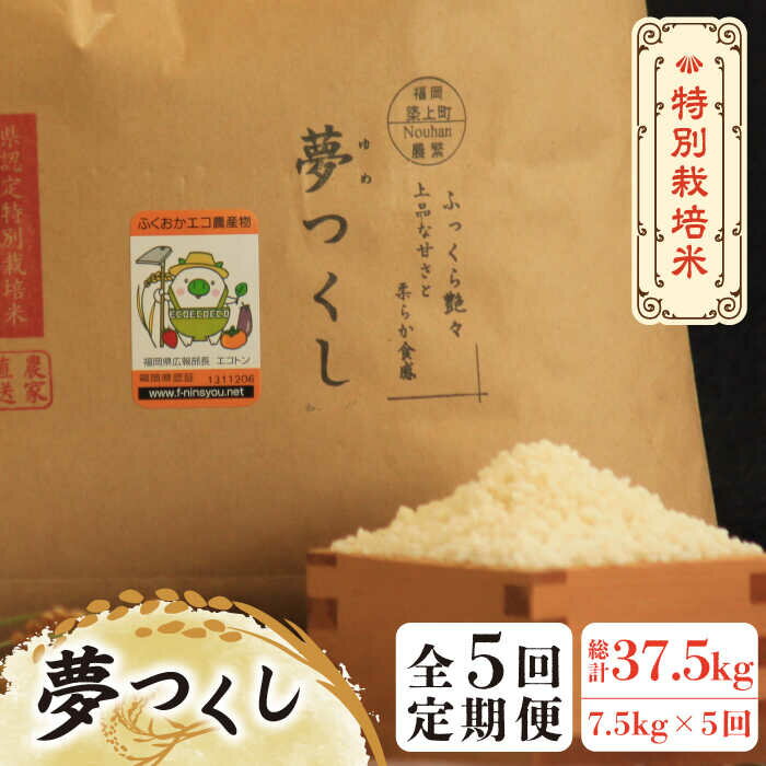 [全5回定期便][先行予約・令和6年産]特別栽培米 夢つくし 7.5kg [築上町][Nouhan農繁] 米 白米 お米 69000円 [ABAU029]