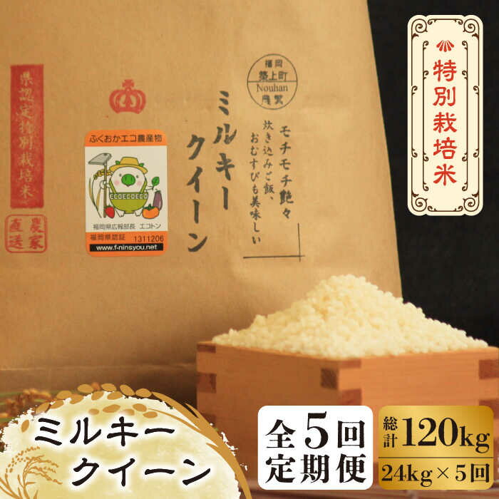 【全5回定期便】【先行予約・令和7年産】特別栽培米 ミルキークイーン 24kg 《築上町》【Nouhan農繁】 [ABAU044] 精米 米 ご飯 ごはん こめ コメ 223000 223000円